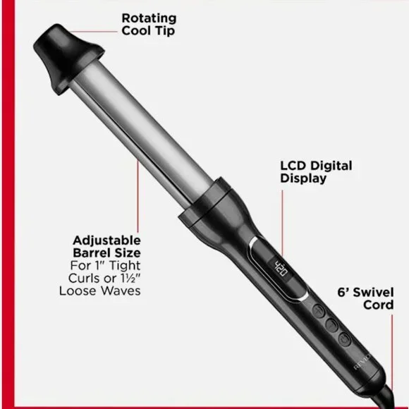 Revlon 2-in-1 Adjustable Mix Curling Wand 1” to 1 1/2 ” Curls Waves New - Picture 5 of 5